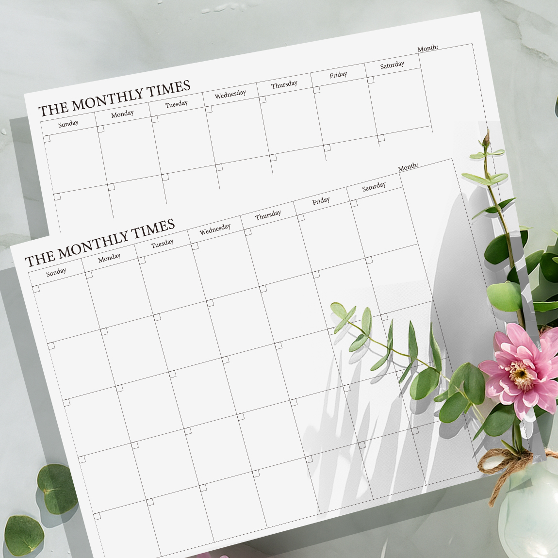 Meal Plan Notepad - 2 Pack Undated Monthly Planner Sheets,