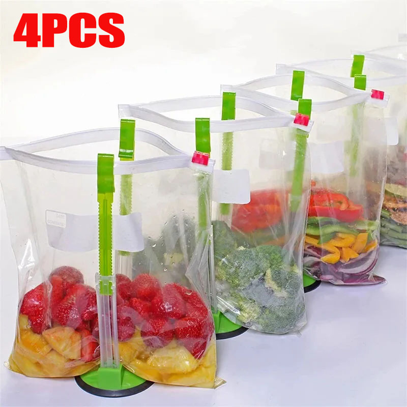 Meal Prep Ziplock - Adjustable Baggy Rack Holder Storage for