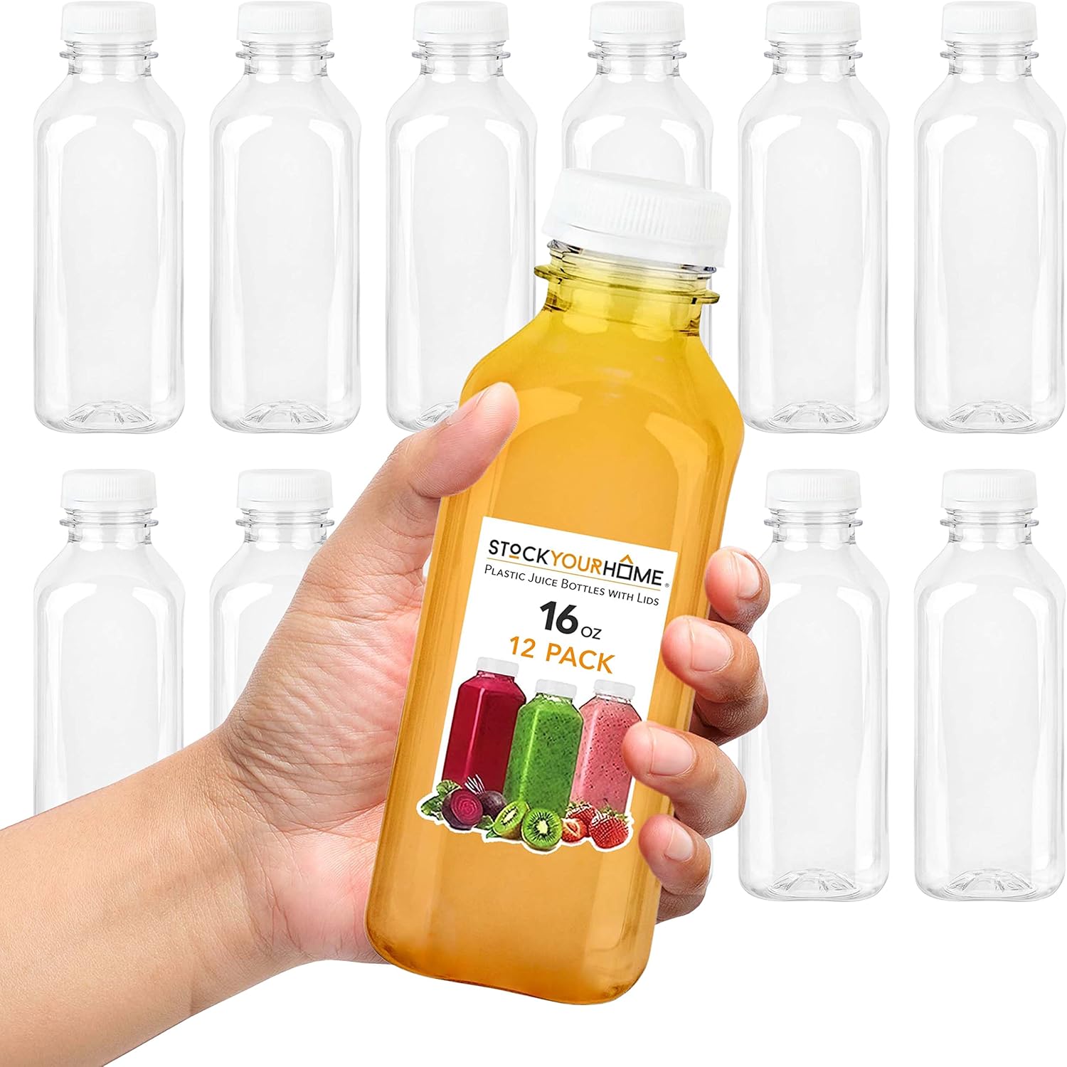 16 oz Clear Plastic Juice Bott - огляд і ціна Meal Prep Juice