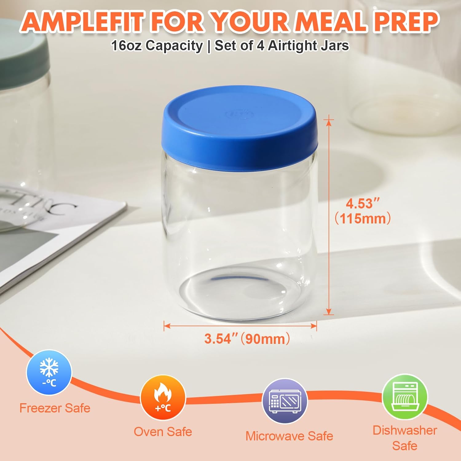 Premium 16oz Borosilicate Glas - огляд і ціна Meal Prep Freezer