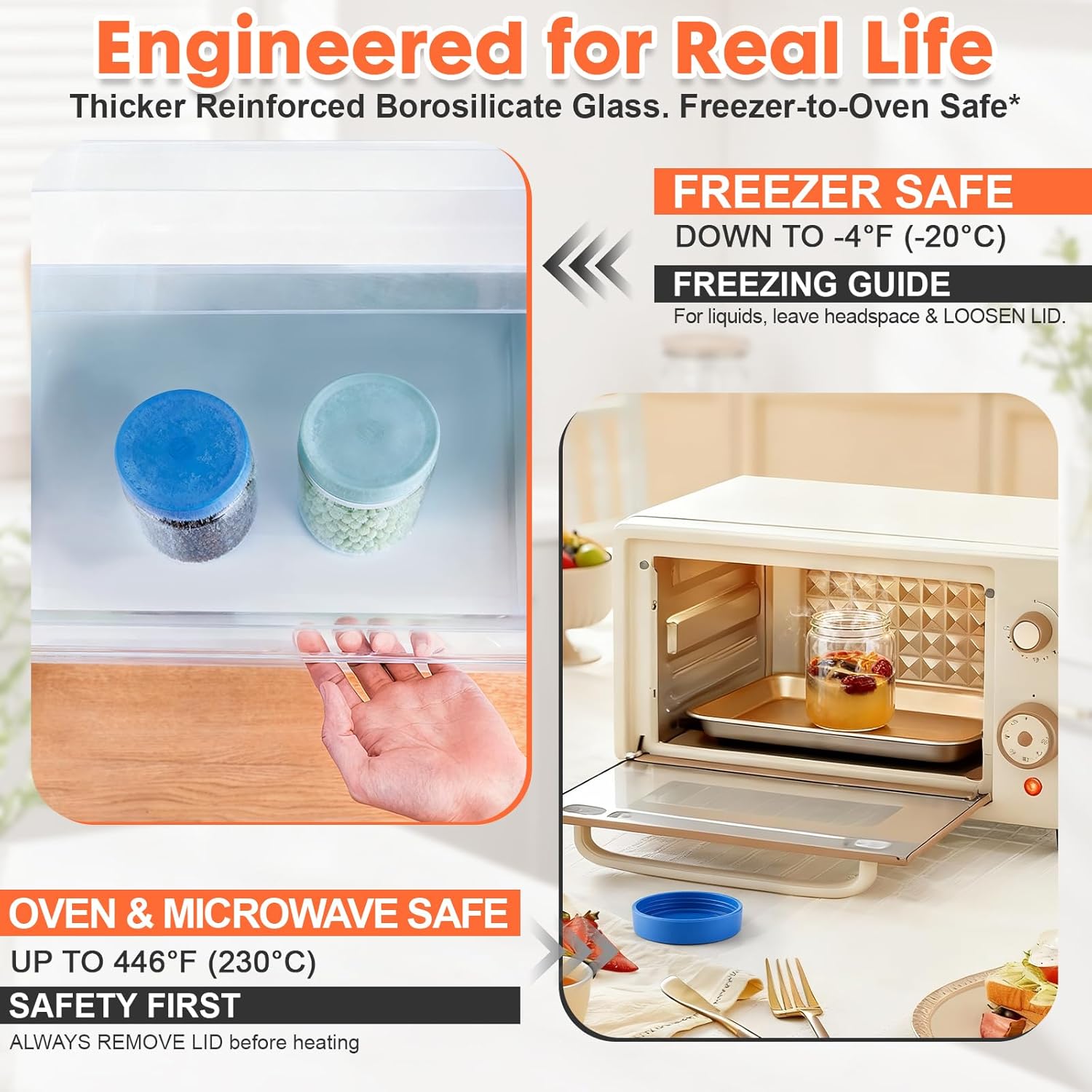 Premium 16oz Borosilicate Glas - огляд і ціна Meal Prep Freezer
