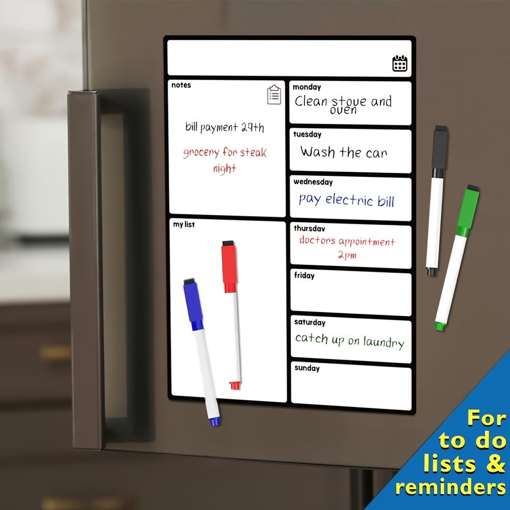 A3 Magnetic Whiteboard Fridge  - огляд і ціна Meal Plan Notepad