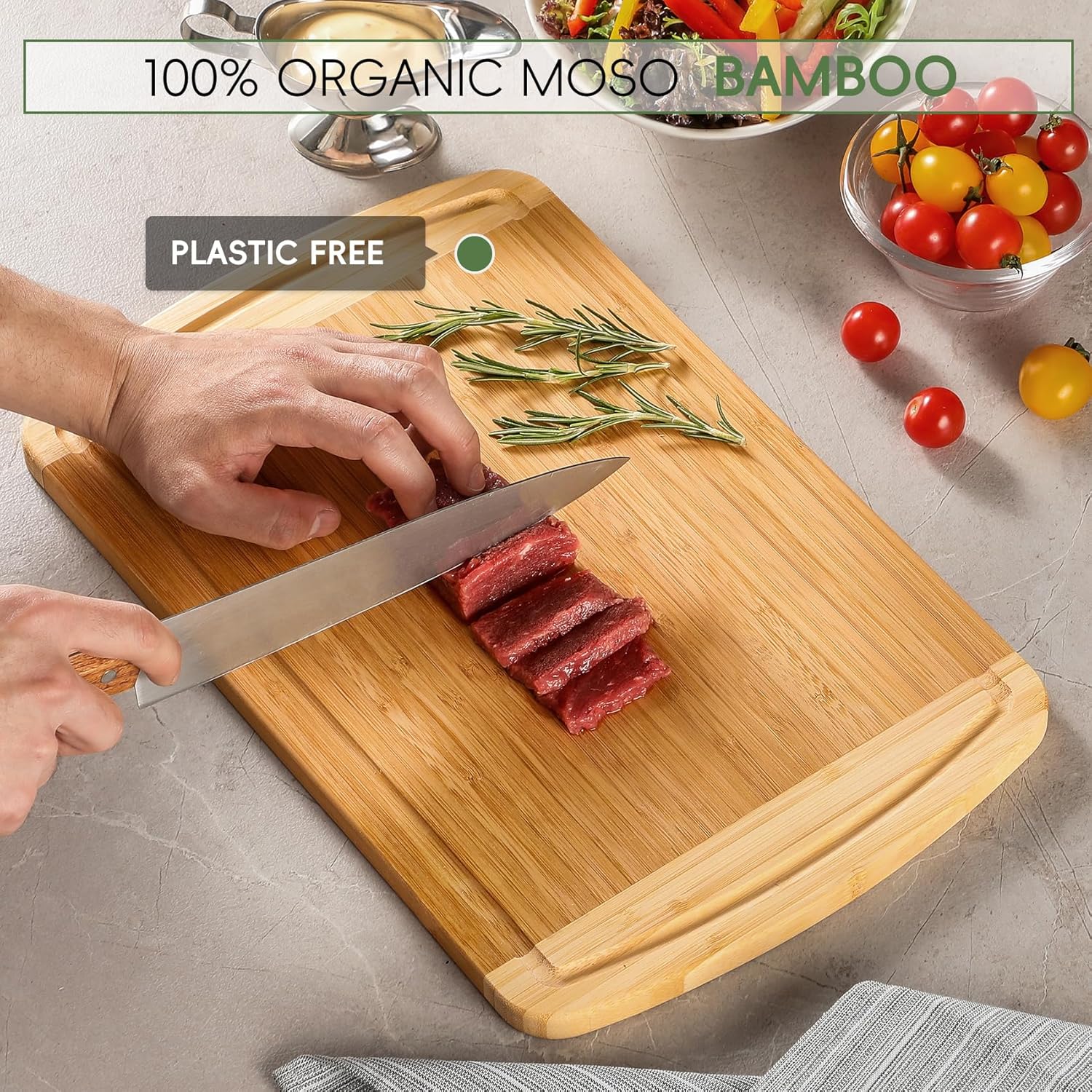Large Bamboo Cutting Board wit - огляд і ціна Meal Prep Juice