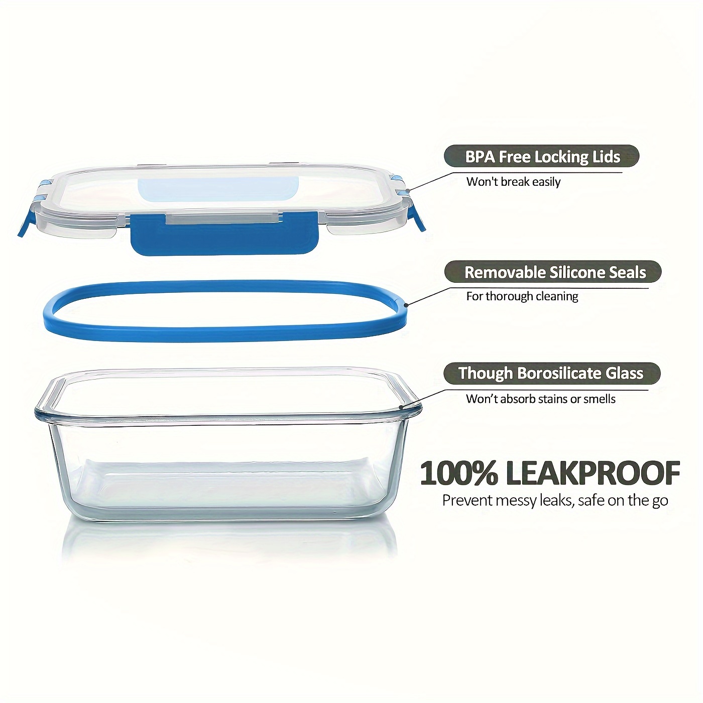 17pcs Glass Food Storage Conta - огляд і ціна Meal Prep Freezer