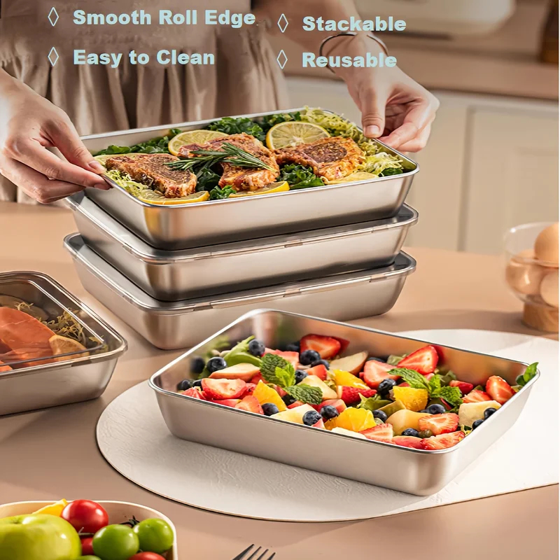 3pcs Stainless Steel Food Cont - огляд і ціна Stainless Bento Box