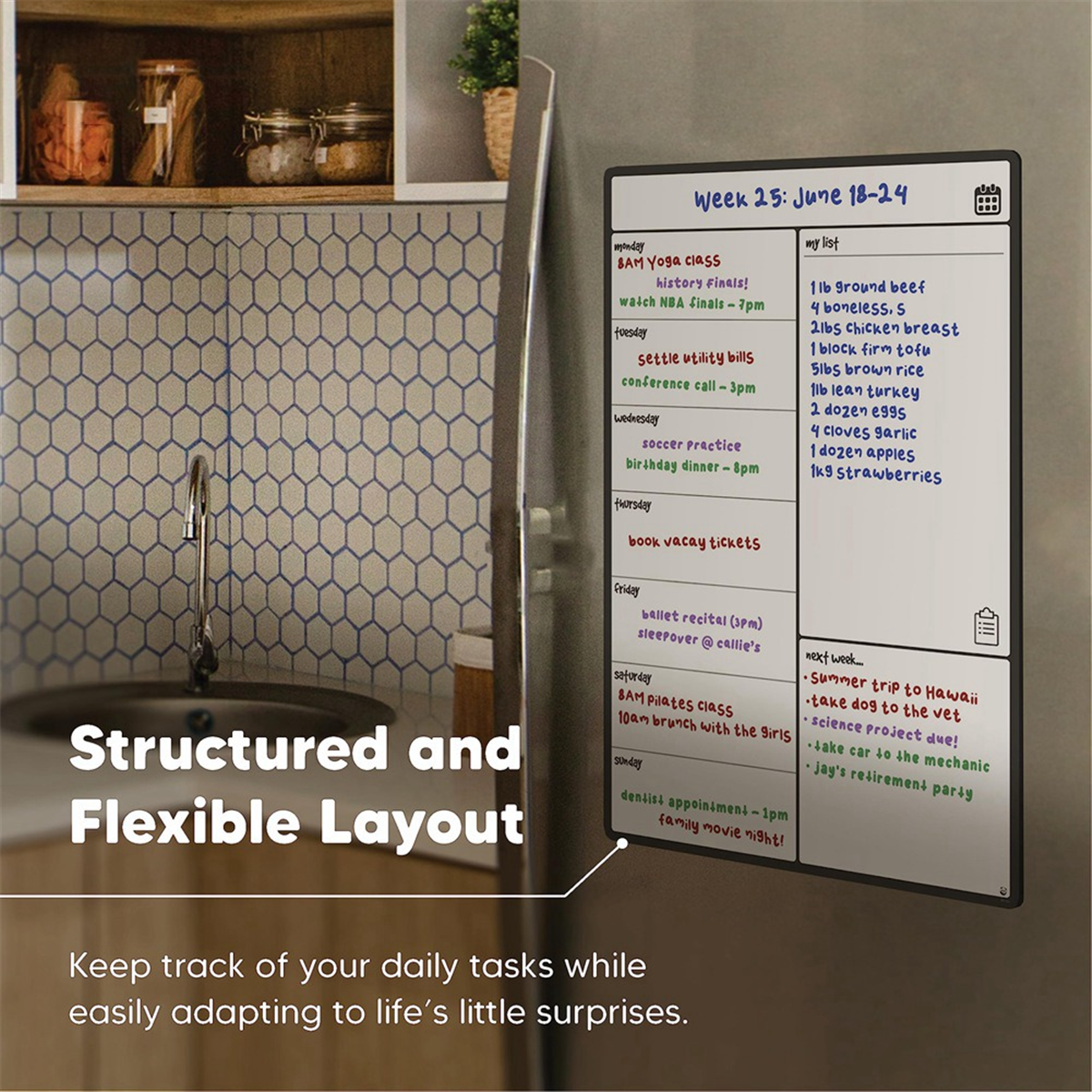 GIGI Magnetic Whiteboard Fridg - огляд і ціна Meal Plan Notepad