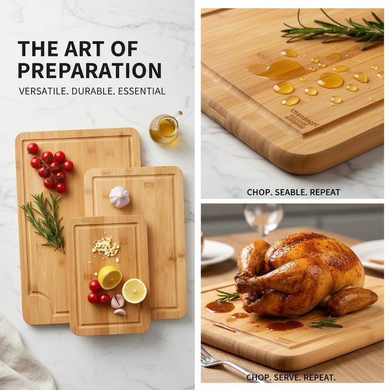 Bamboo Chopping Block Set 3 Pi - огляд і ціна Meal Prep Juice