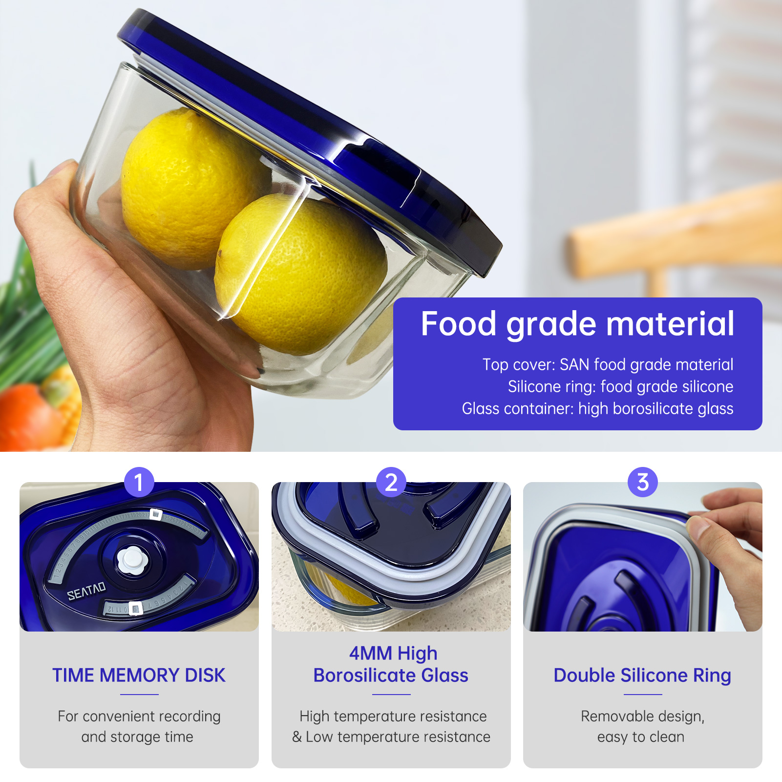 SEATAO Glass Food Storage Cont - огляд і ціна Meal Prep Freezer