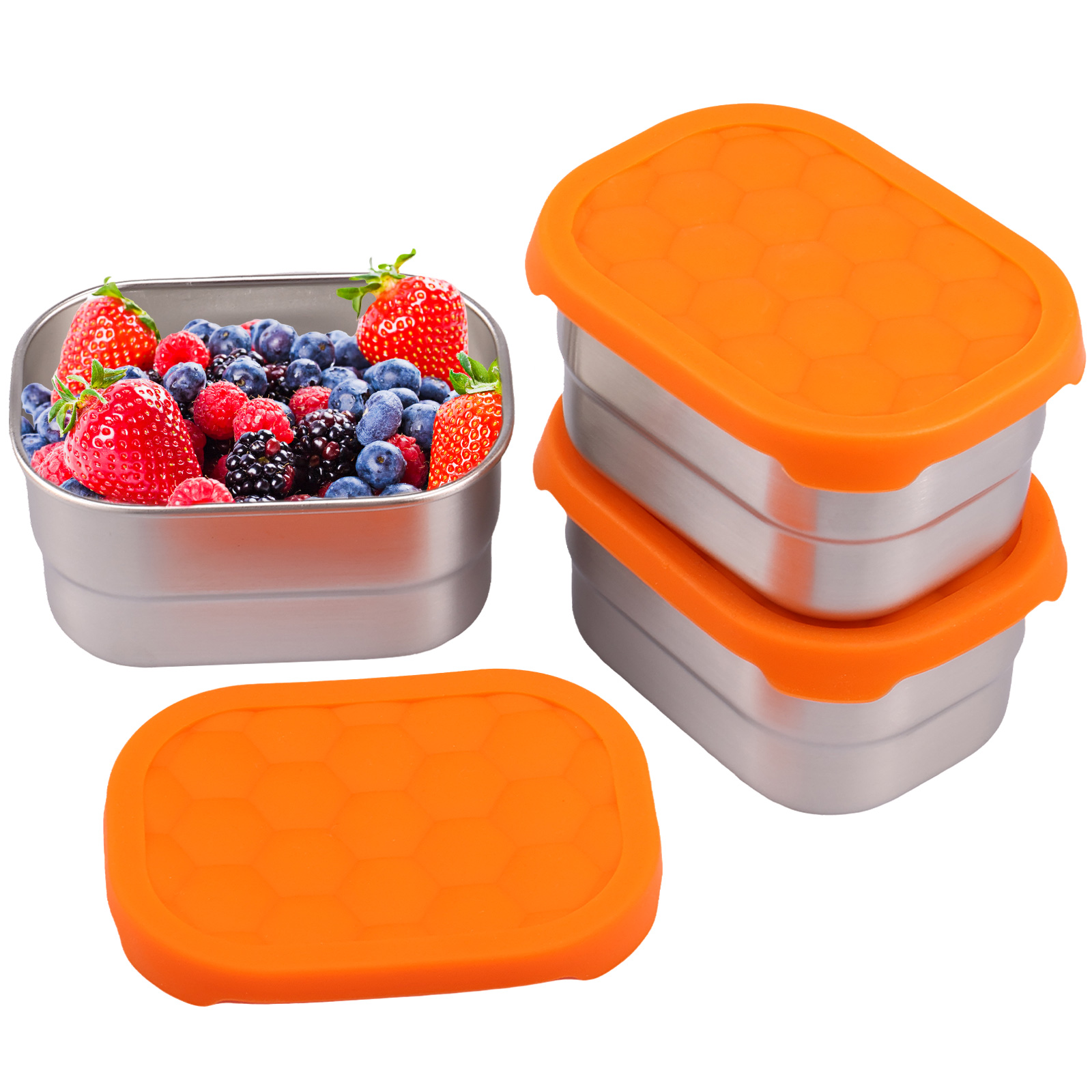3Pcs Portable 304 Stainless St - огляд і ціна Stainless Bento Box